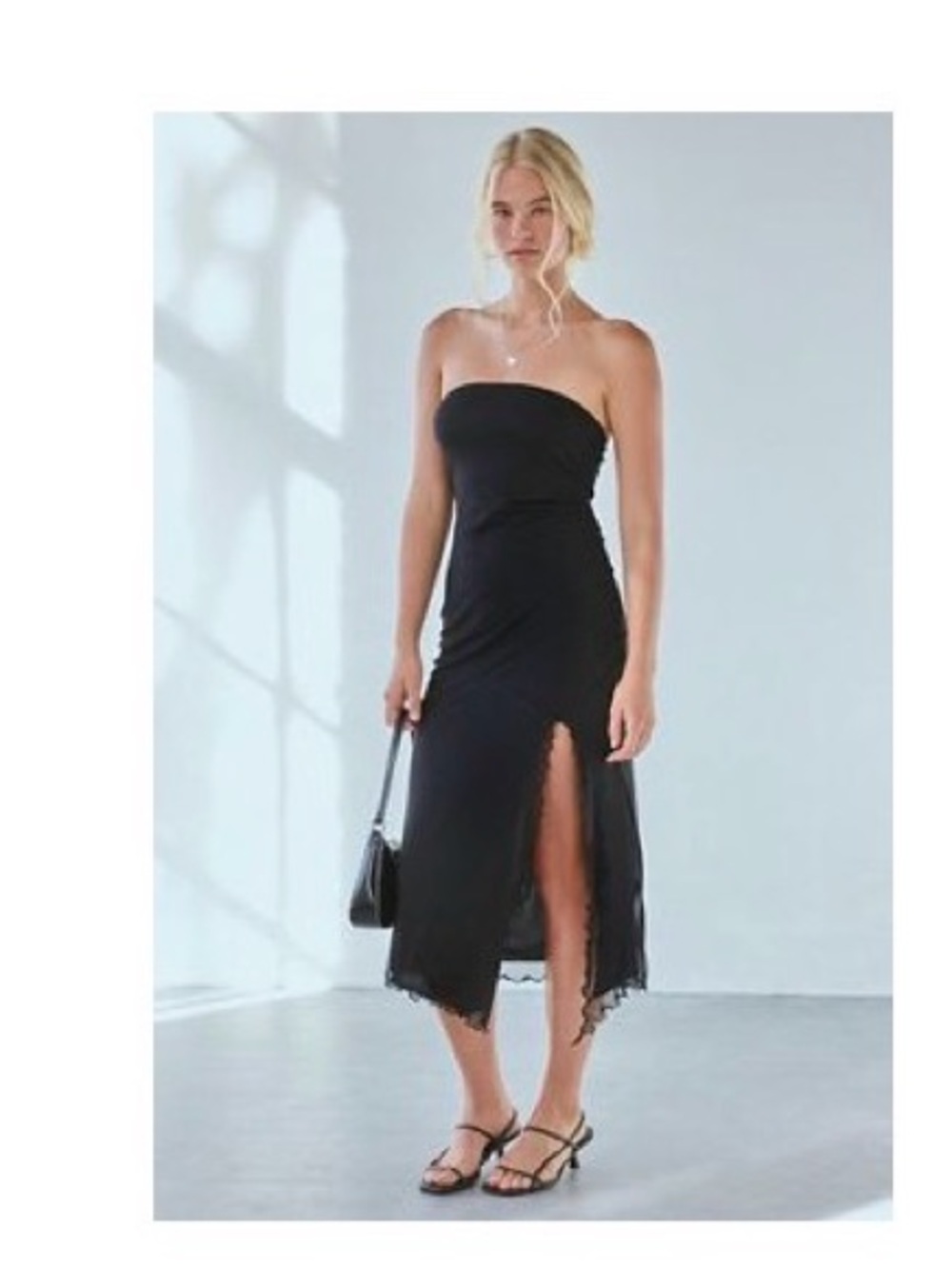 NWT UO Samara Mesh Strapless Midi Dress - Picture 2 of 3